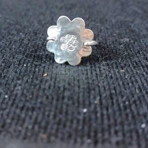 Sterling Silver 925  Hand Crafted Flower Ring Sz  7.25